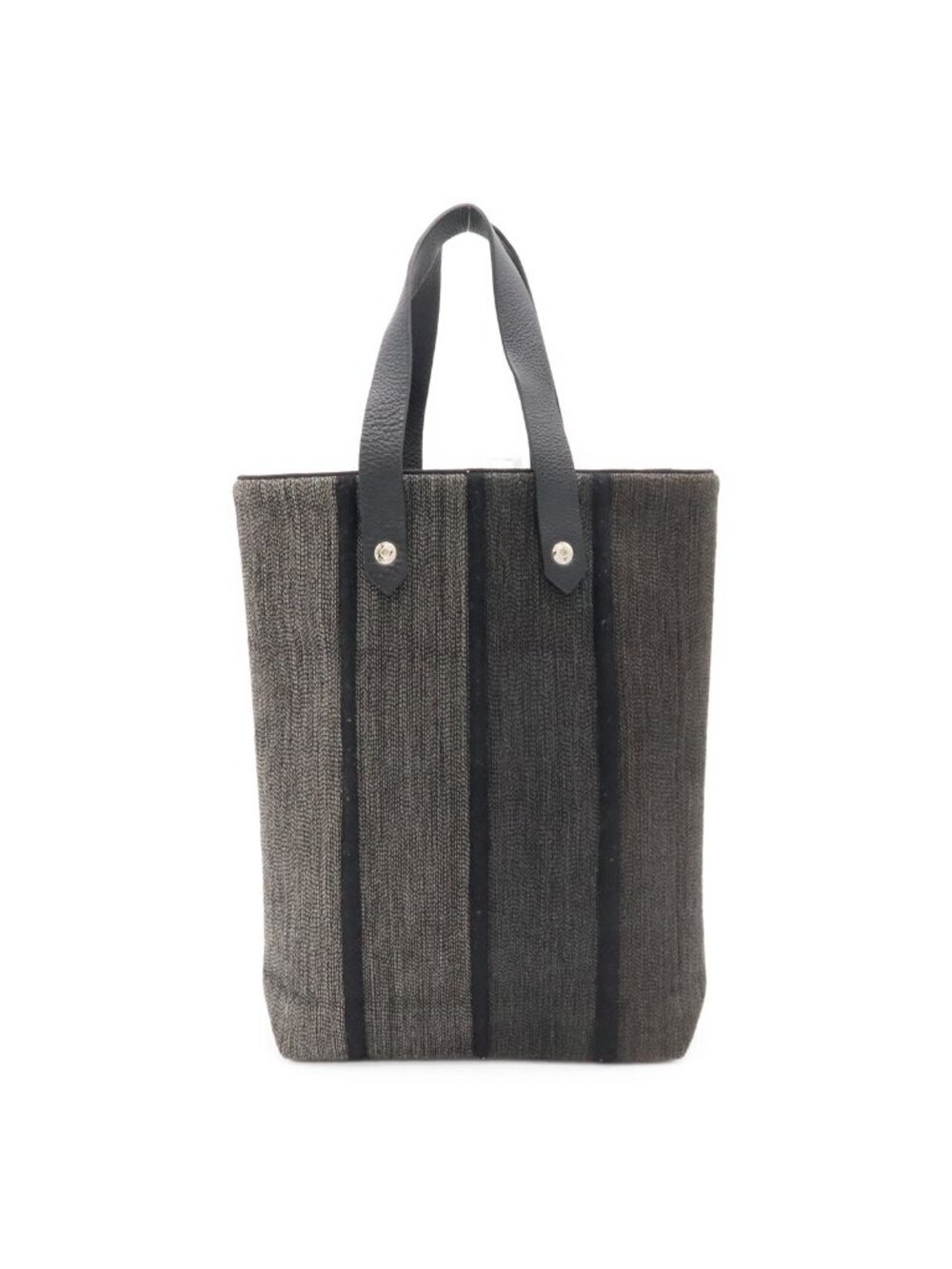 Hermes Amedaba Diago PM Tote Bag Wool Cotton Gray Black Silver